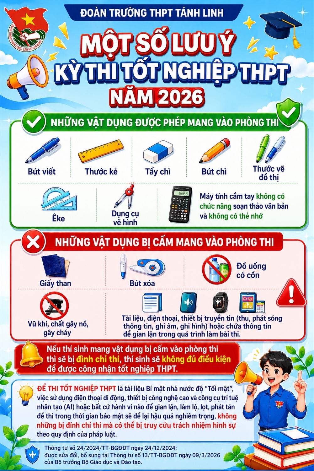 MỘT SỐ LƯU Ý KỲ THI TỐT NGHIỆP THPT 2026